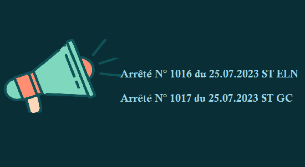 Les arrêtés des Programme des formations